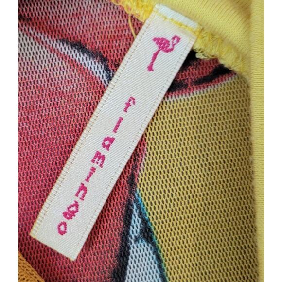 Y2K Ombre Butterfly One Shoulder Top Yellow Black Vintage Small - Picture 5 of 8